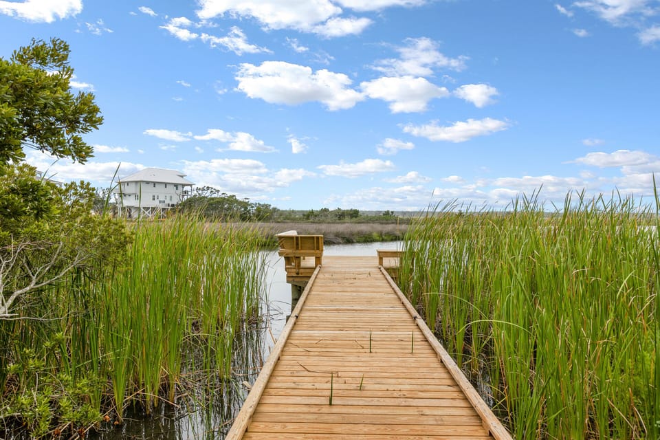 The dock behind the property