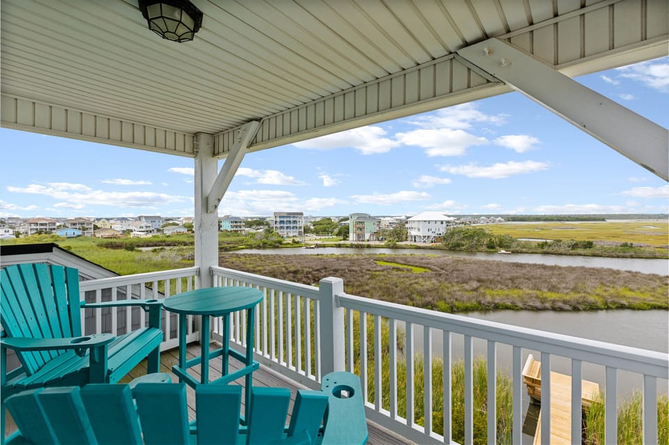 The covered balcony just off of Bedroom 1