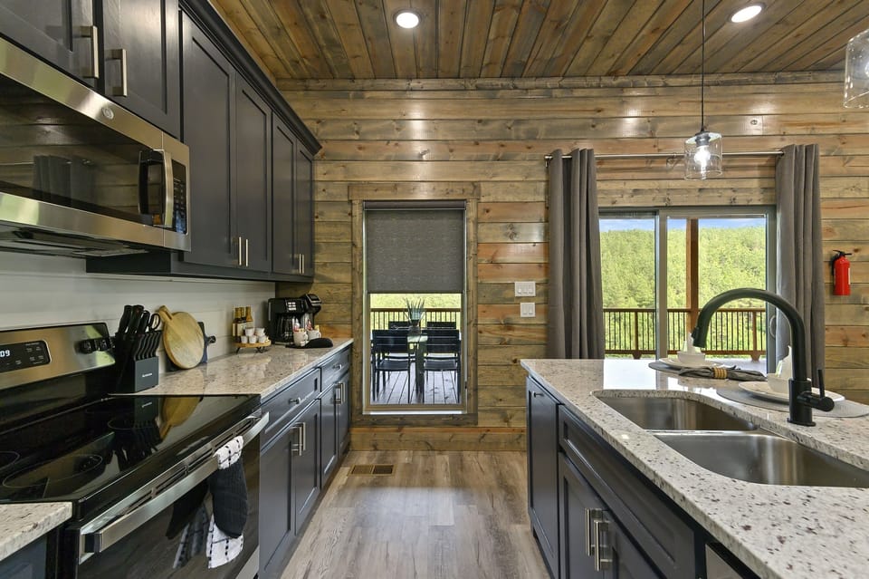 Our kitchen is fully equipped with everything you need for home cooked meals