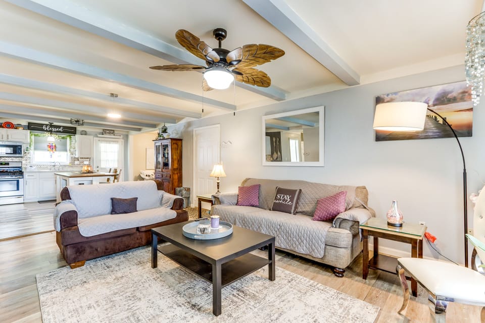 St James Vacation Rental | 3BR | 2BA | 1,400 Sq Ft | Stairs Required to Enter