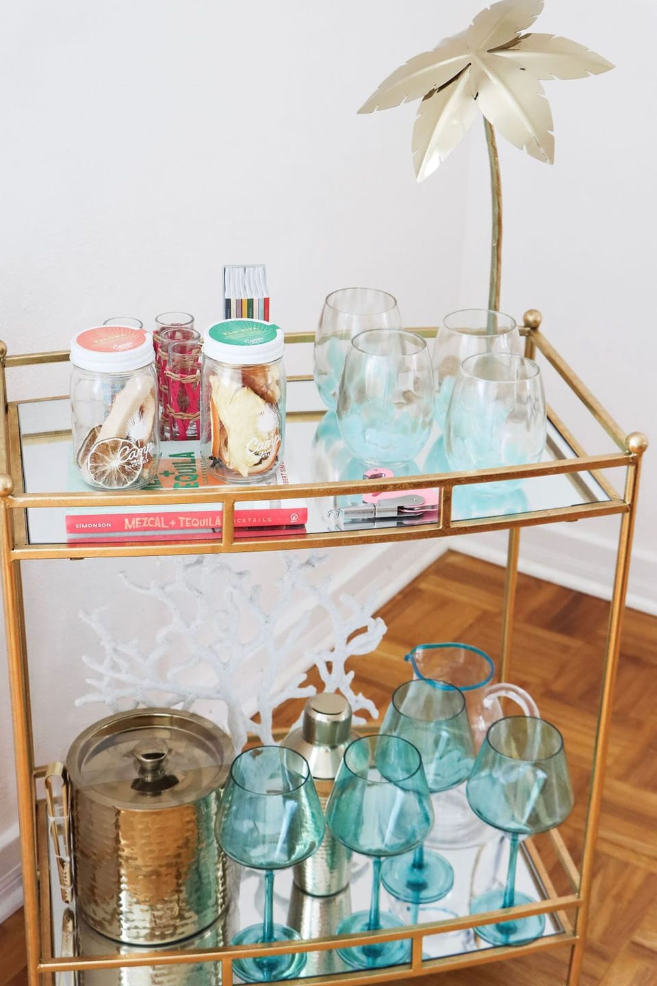 bar cart in dining room