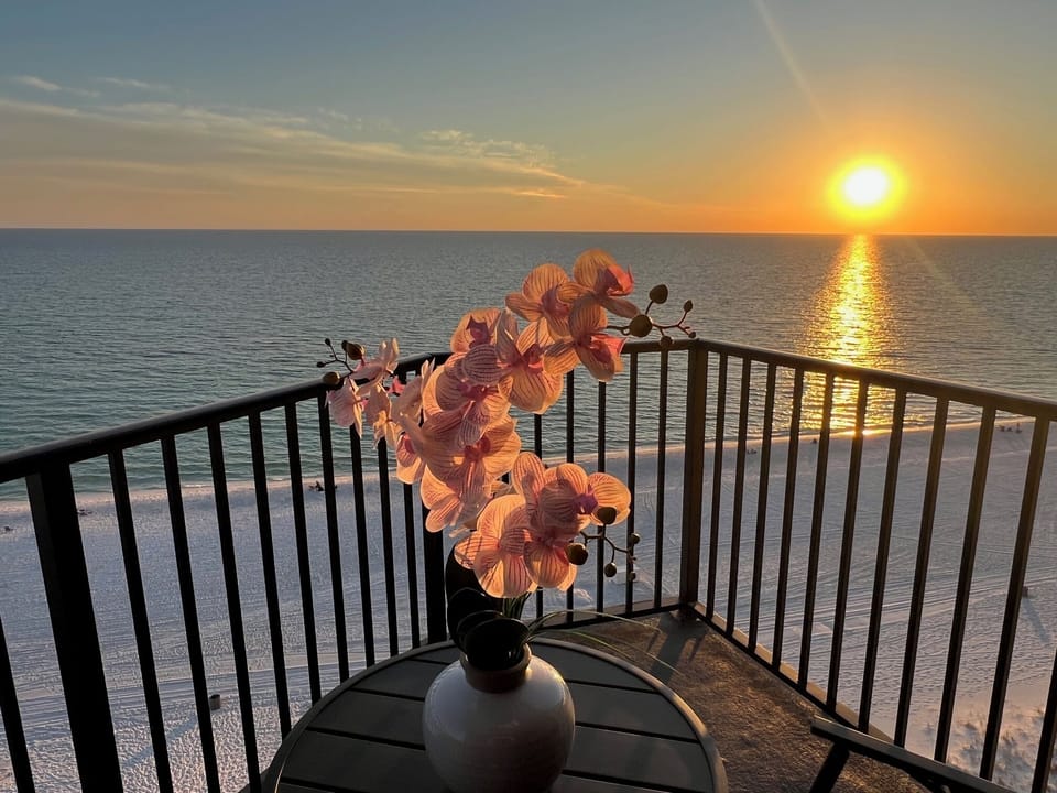 Relax with a beverage and enjoy the sunset