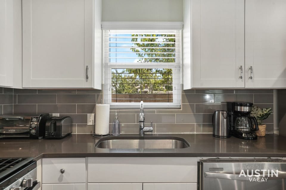 Kitchen sink overlooking the backyard