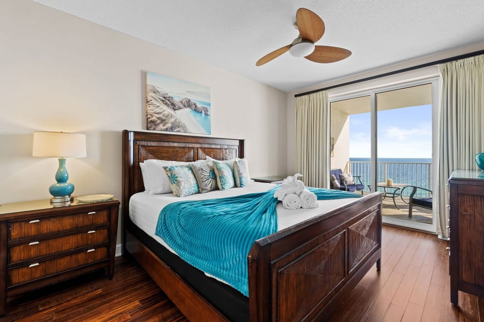 Bedroom 2 features a king bed that creates a comfortable and inviting retreat.