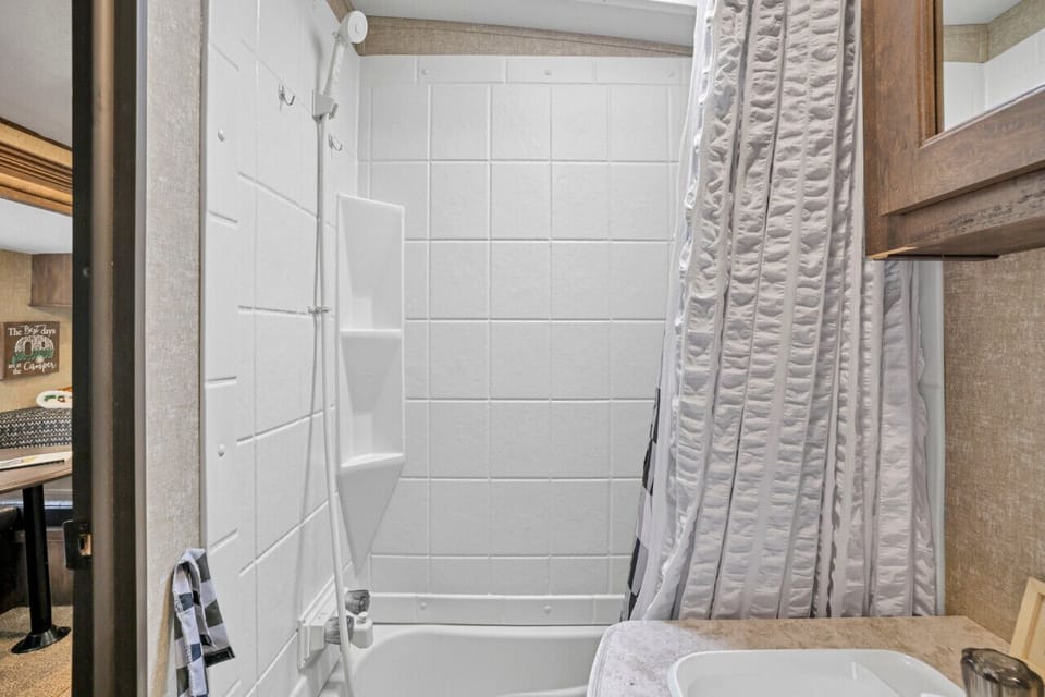 Bathroom shower and sink