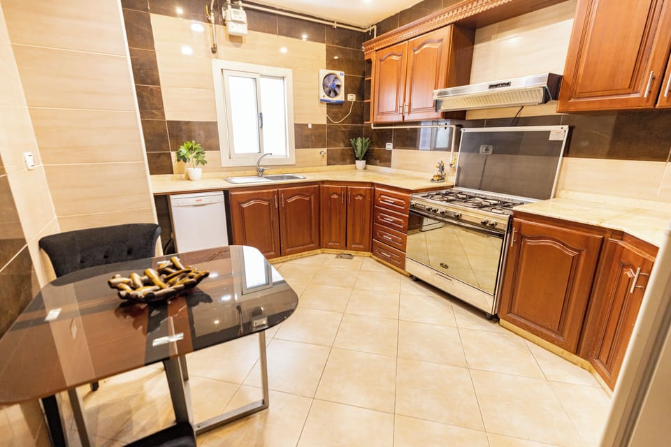 Apartment | Private kitchen | Full-size fridge, microwave, oven, stovetop