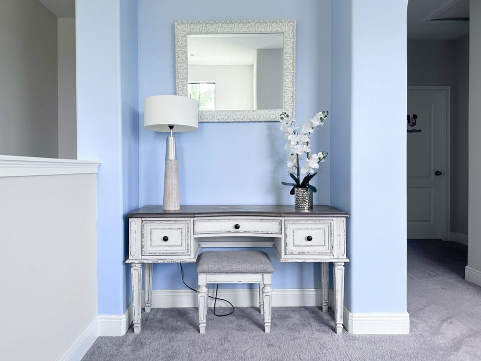 Furniture, Table, Indoors, Lamp, Desk