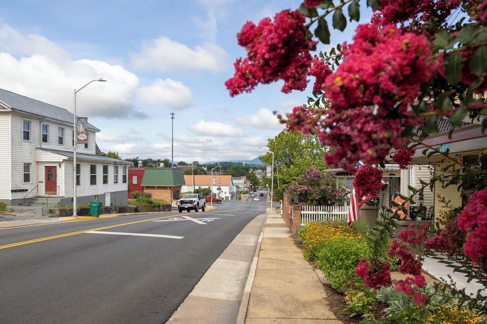 In front of the house looking west down Main St. 