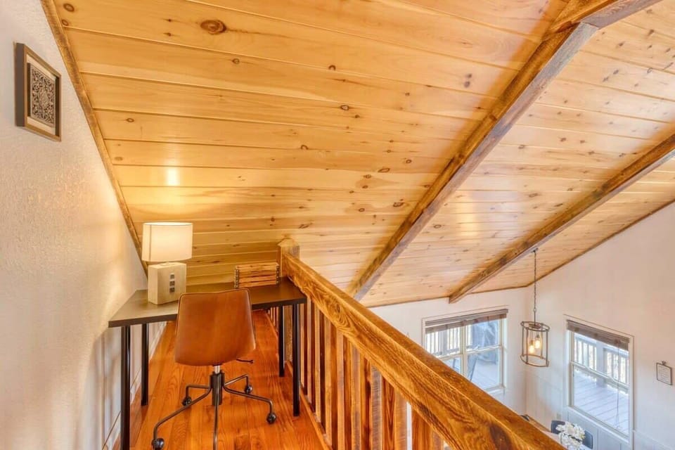 This is a good spot upstairs in the loft if you need to get some work done away from home.