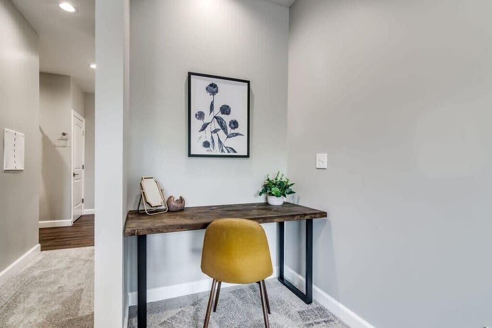 There is even a desk in the bedroom!