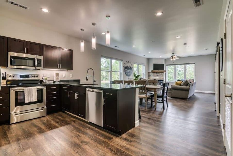 Open concept living room, kitchen and dining so you can entertain while you cook.