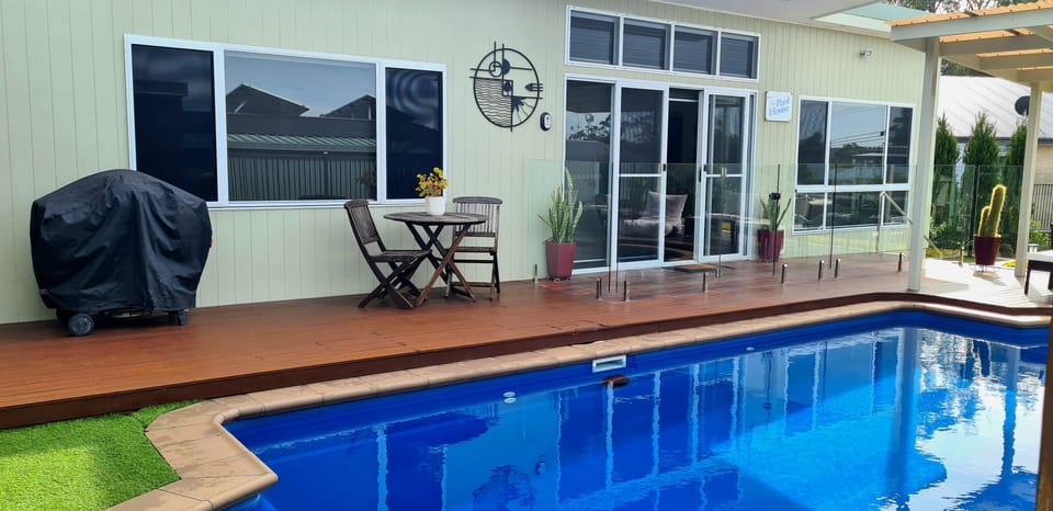 Pool area and BBQ.