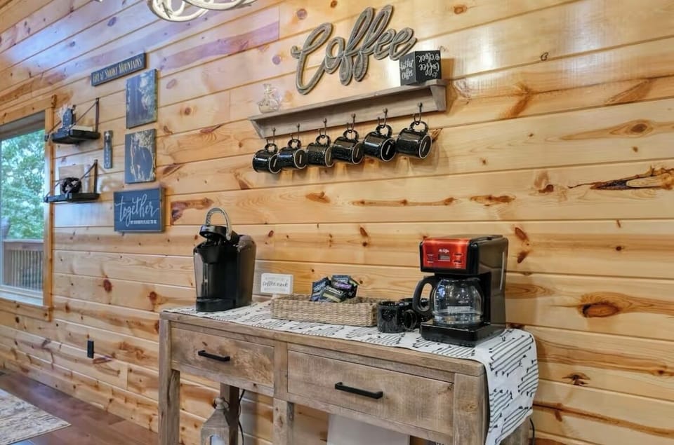 Fully stocked coffee bar, to start your days off right!