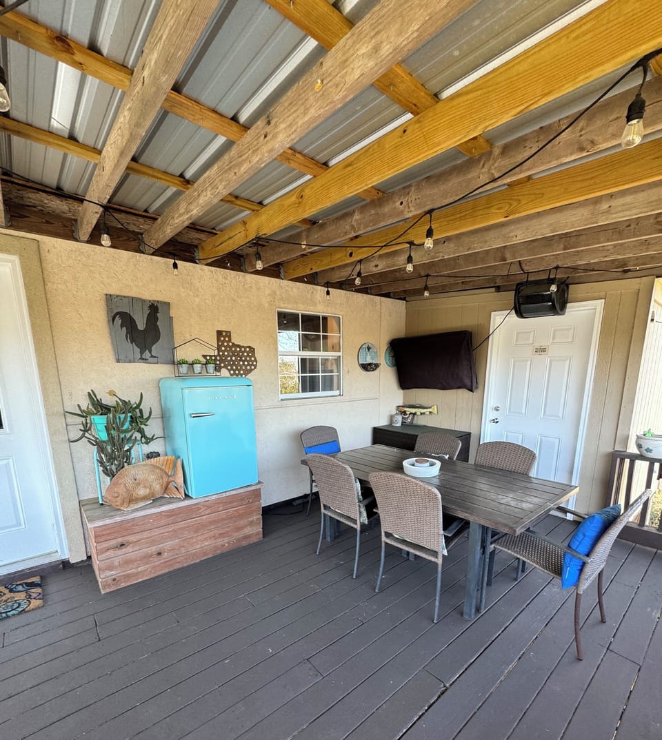 One side of front porch