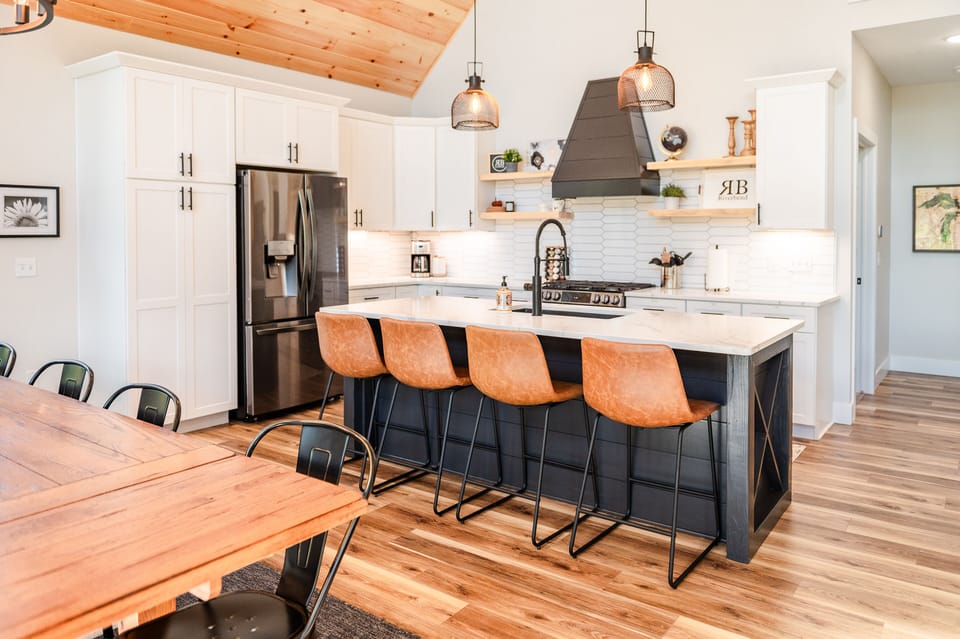 Fully stocked kitchen with high end appliances