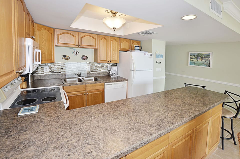 Kitchen with granite counter tops