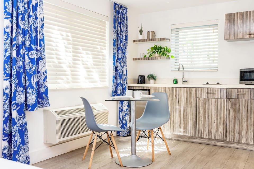 Accessible Studio Double Queen | Private kitchen | Full-size fridge, microwave, oven, stovetop