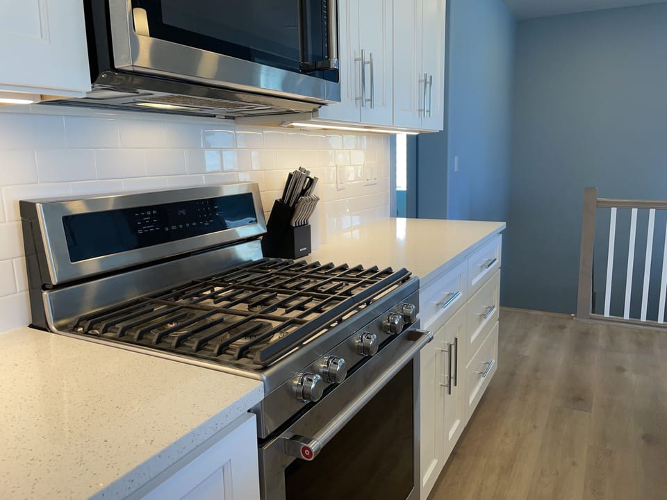Kitchen stove and microwave