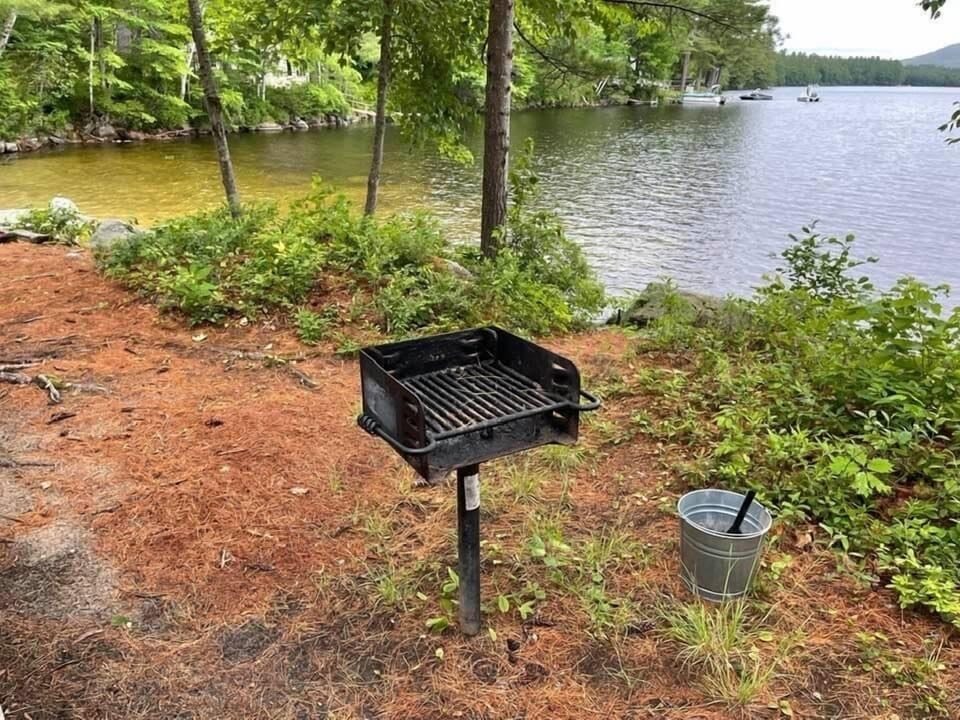 Private charcoal grill.
