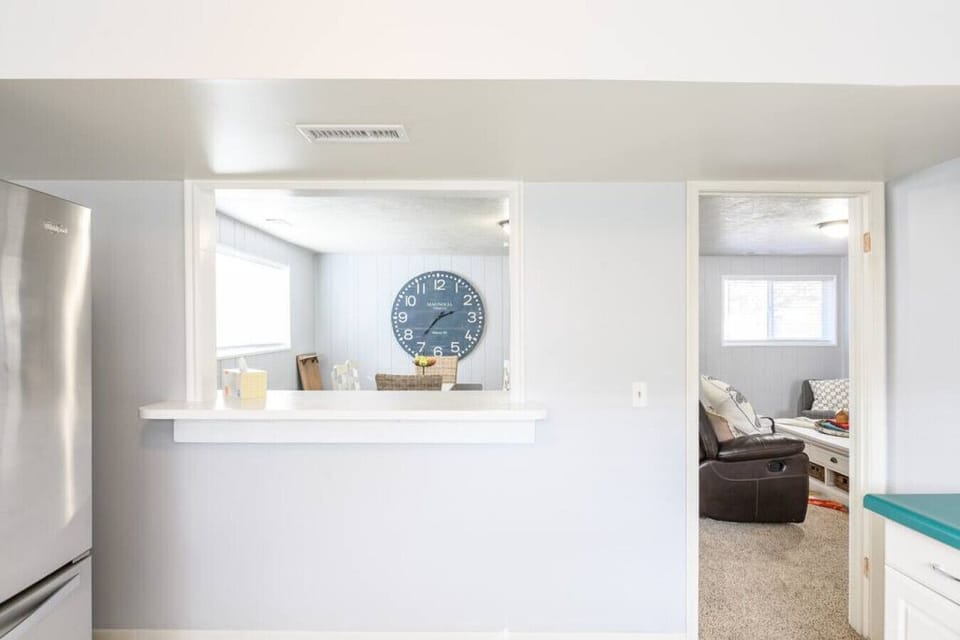 View from the kitchen to the living room