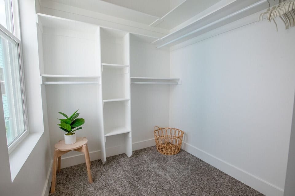 Spacious walk-in closet in the master suite
