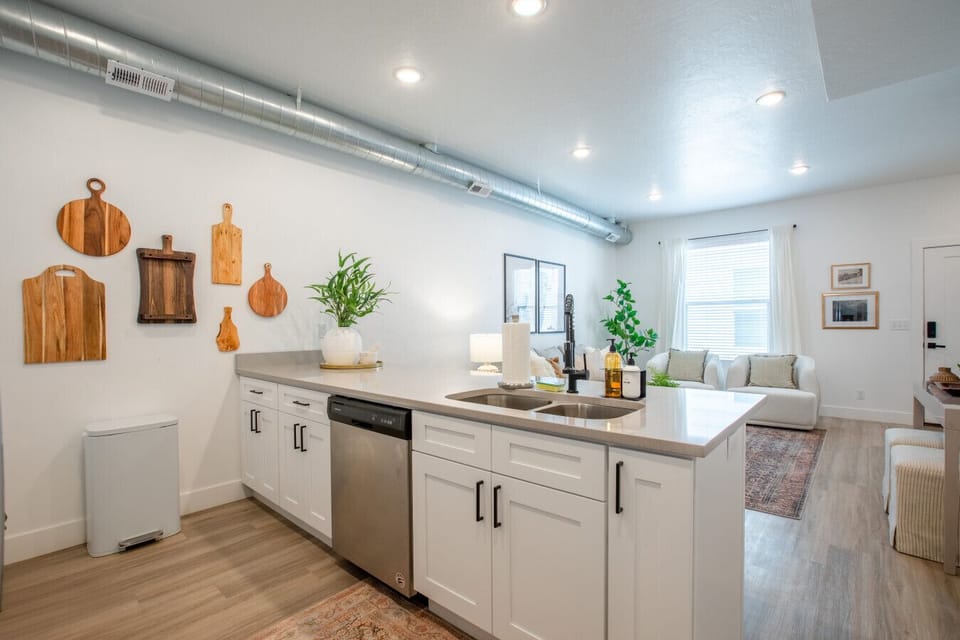 View of the kitchen and living room