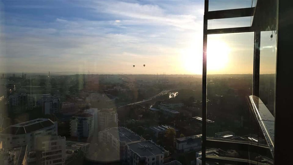 Wake up early to see the famous hot air balloons drift past the apartment. Photo taken from the master bedroom.