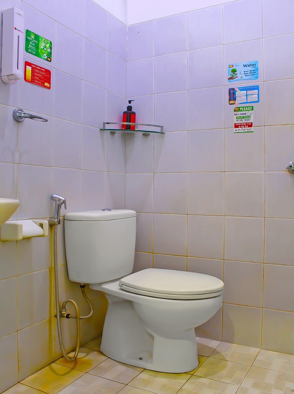 Shower, towels, soap, shampoo