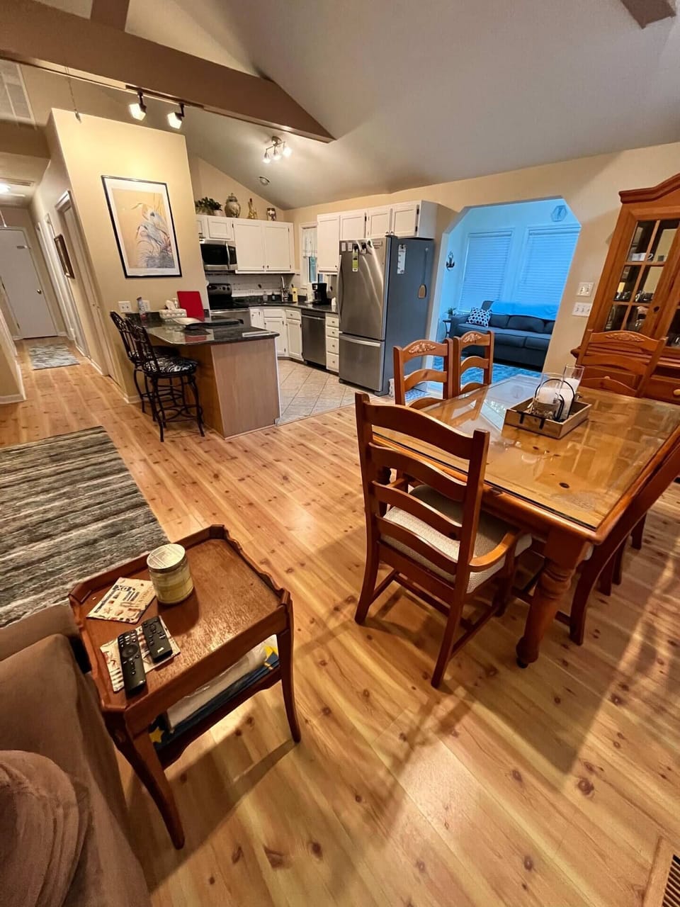 Living room has plenty of room for humans and pups