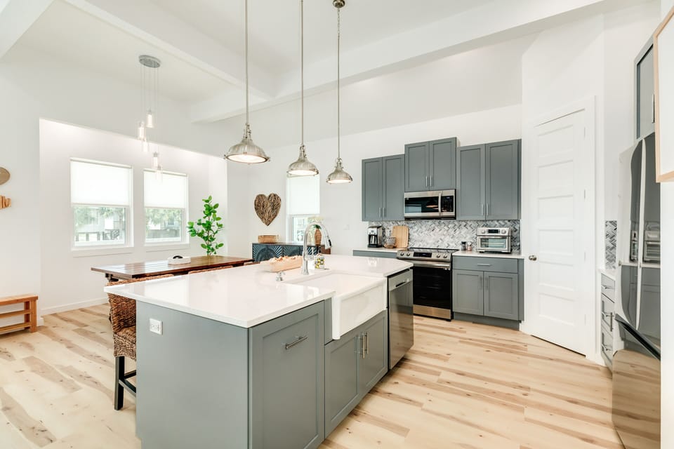 Plenty of cabinet and counter space to prep and store food