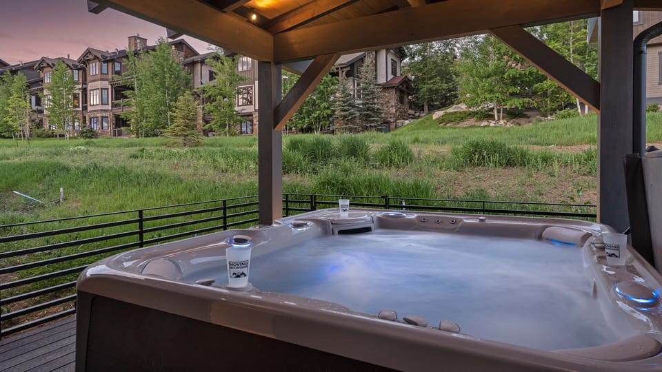 Hot Tub, Main Level Deck - Large hot tub located on the back deck