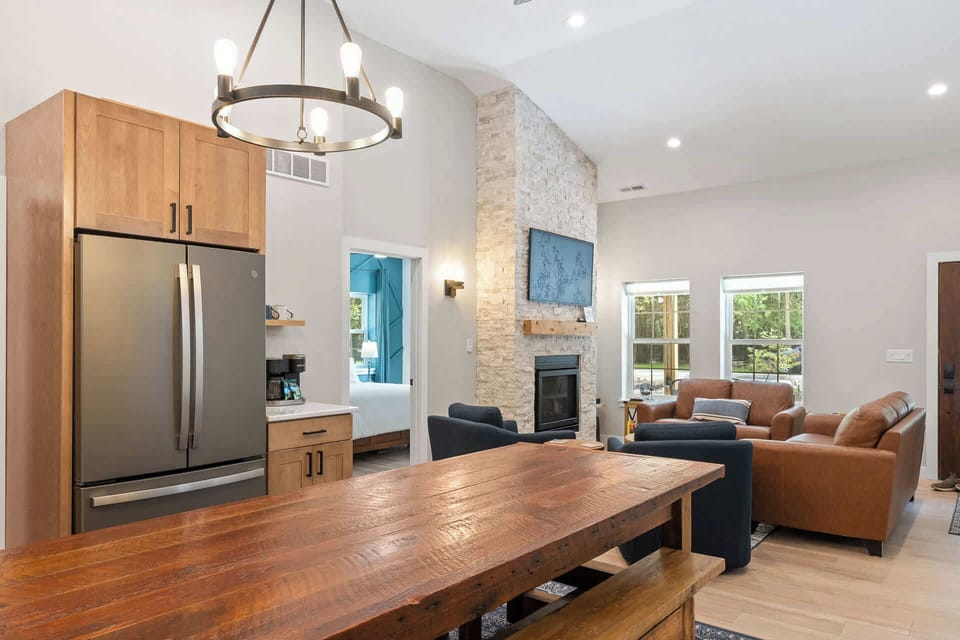 Open concept kitchen and living space