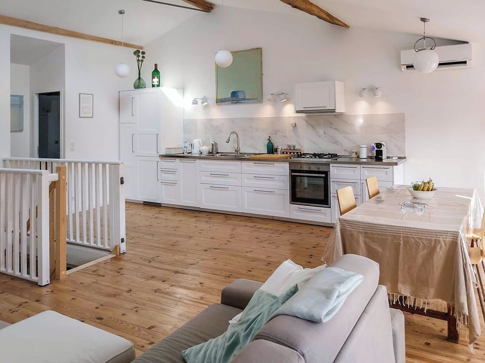 open plan kitchen dining and living room