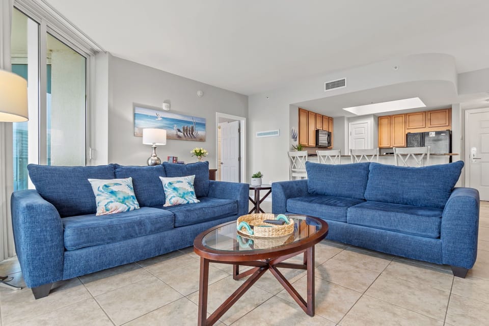 Comfy living room space with Queen Sofa Sleeper