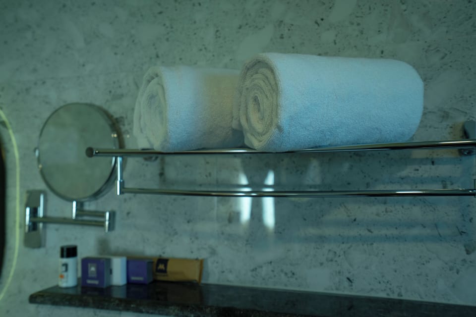 King Suite | Bathroom | Hydromassage showerhead, free toiletries, hair dryer, slippers