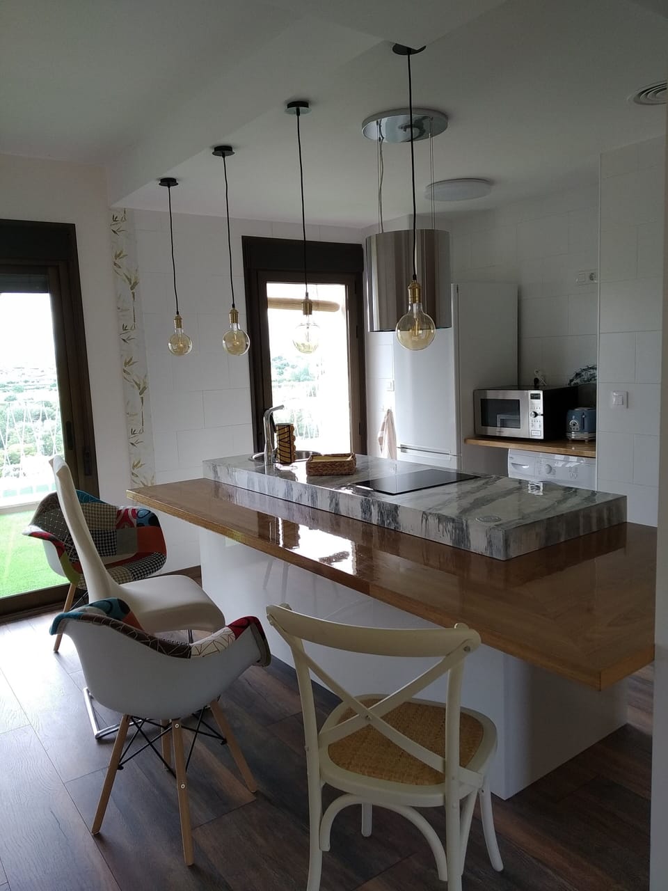 Apartment | Private kitchen | Full-size fridge, microwave, oven, stovetop