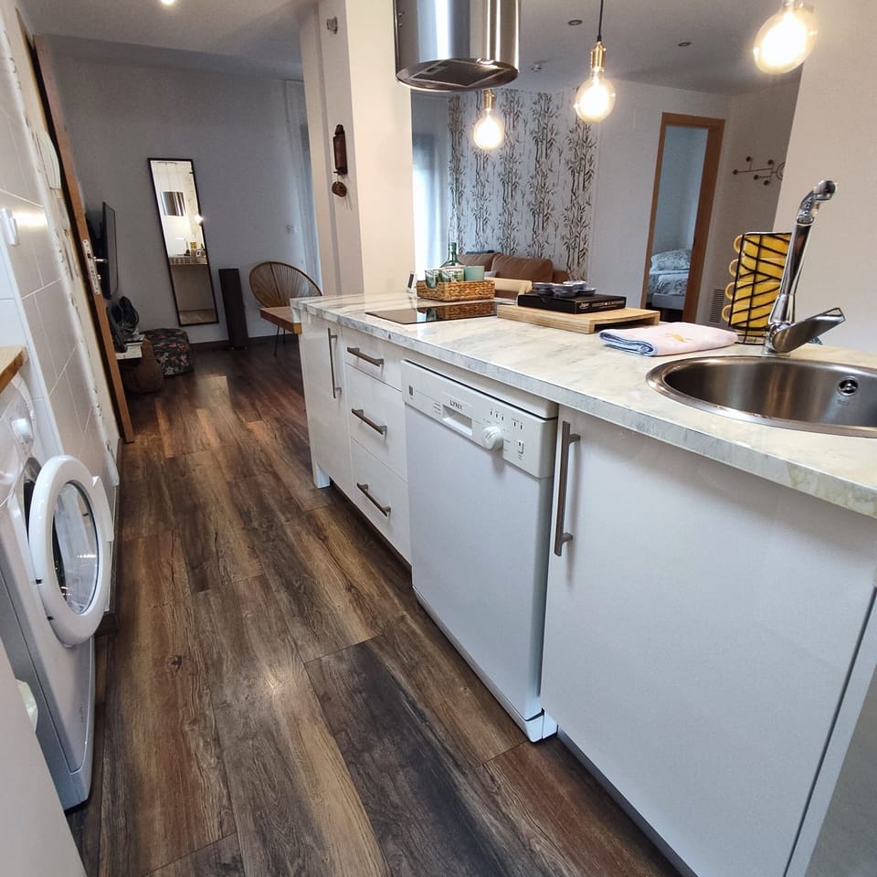 Apartment | Private kitchen | Full-size fridge, microwave, oven, stovetop