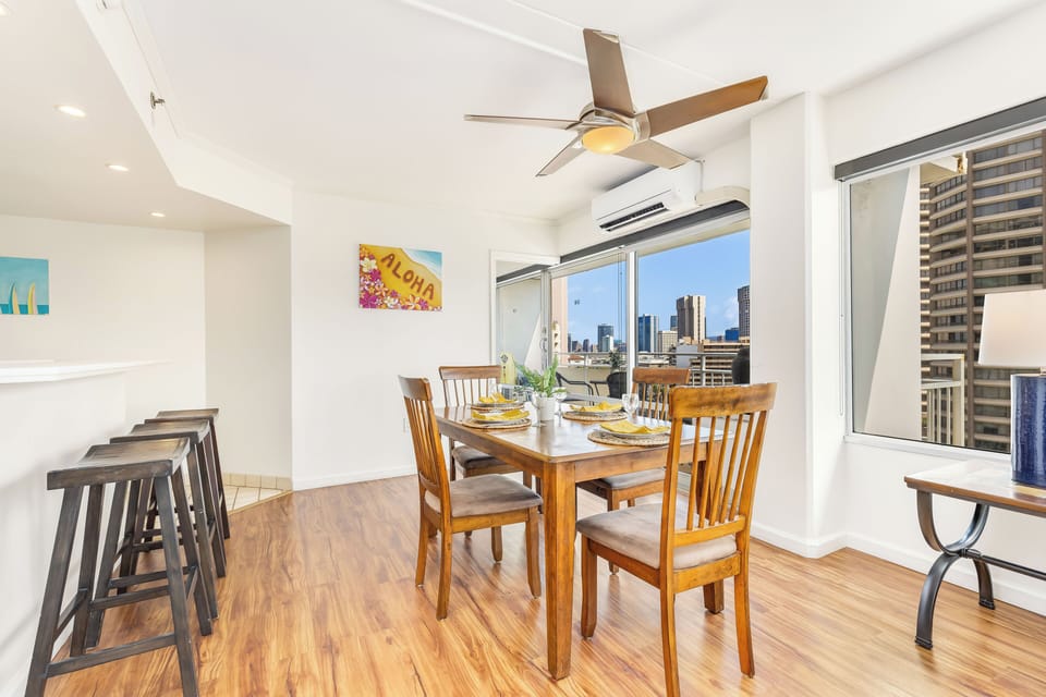 A welcoming dining space for family dinners