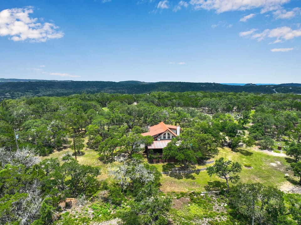 Aerial view of home.