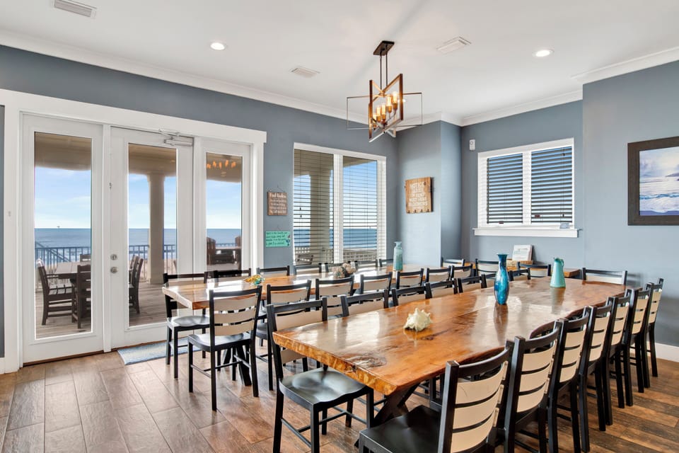 The dining room can seat up to 30 guests