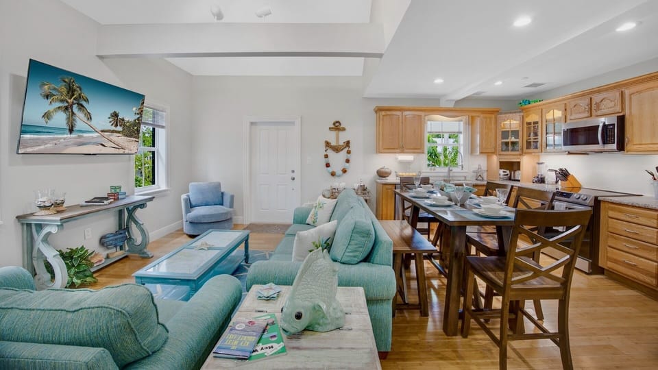 You can head right out of the living room and onto your HUGE balcony...