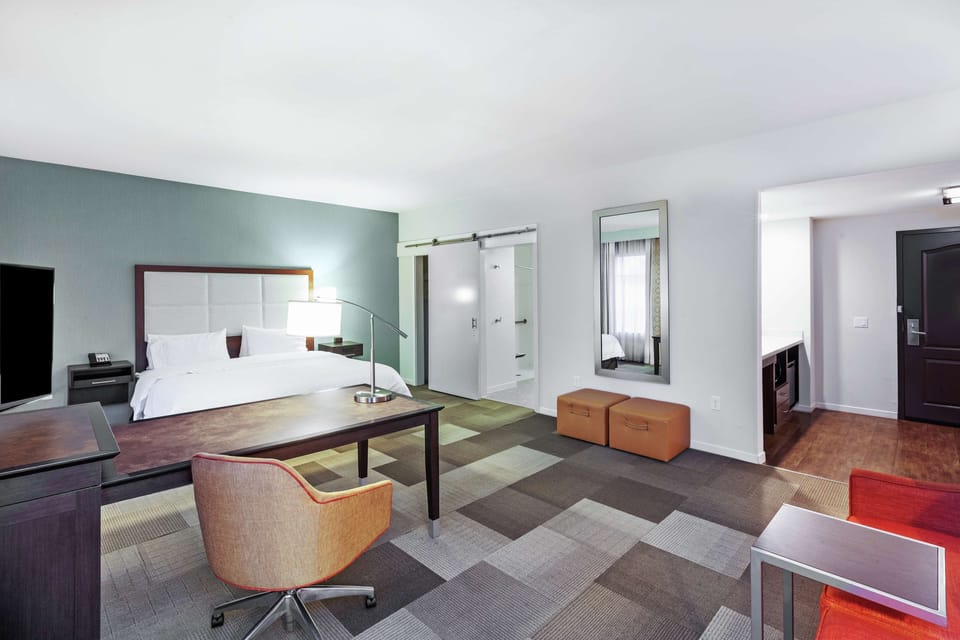Studio, 1 King Bed, Accessible (Roll-In Shower) | Living area | LCD TV