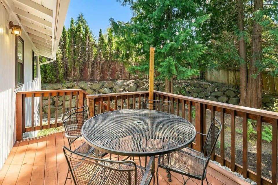 Drink tea in our small private patio deck.
