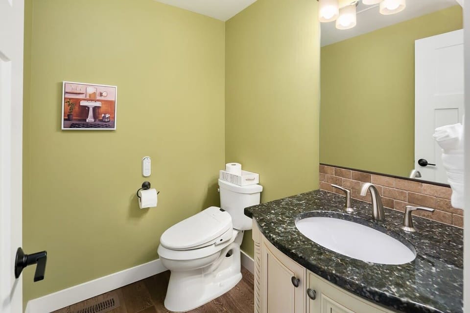 The powder room on the first floor.