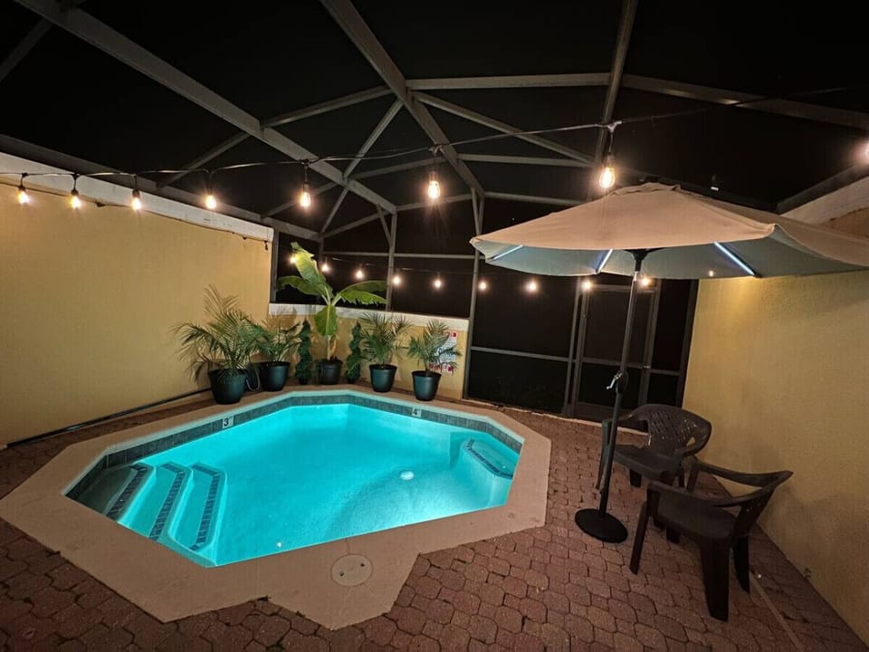 Enjoy peaceful night swims in your own private pool.