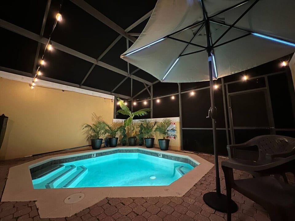 Enjoy peaceful night swims in your own private pool.