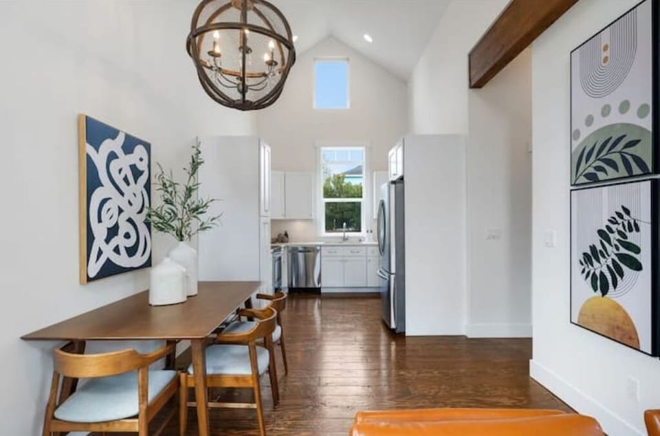 Dining and kitchen.