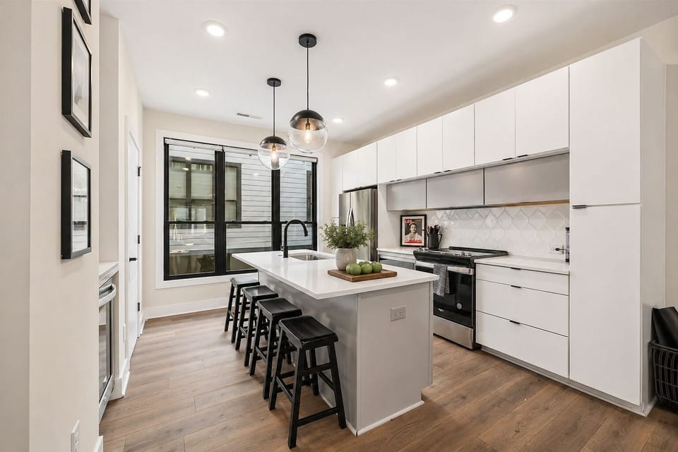 With top-of-the-line appliances, beautiful quartz countertops, and extra special touches like the wine fridge and coffee bar, we think you'll love our chef's kitchen.