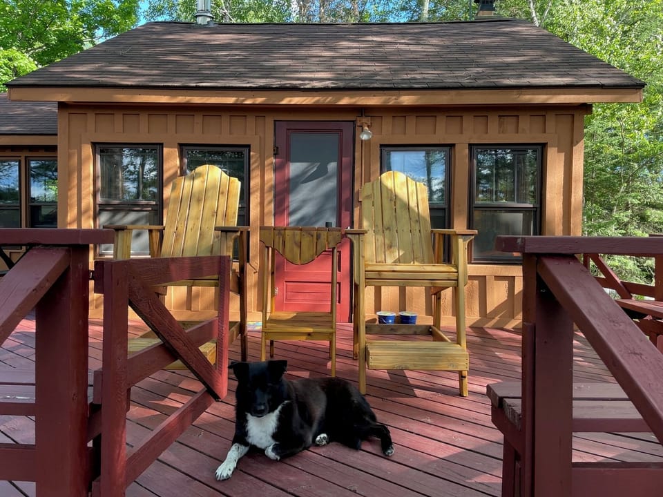 Cabin and deck.