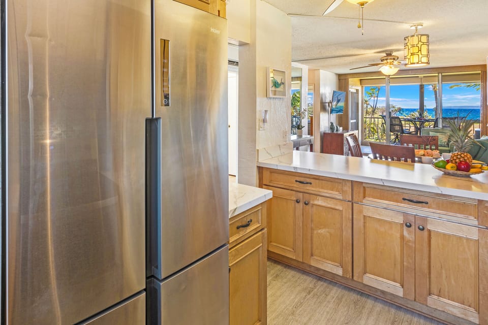 This fully stocked kitchen offers everything you need for a perfect meal in paradise